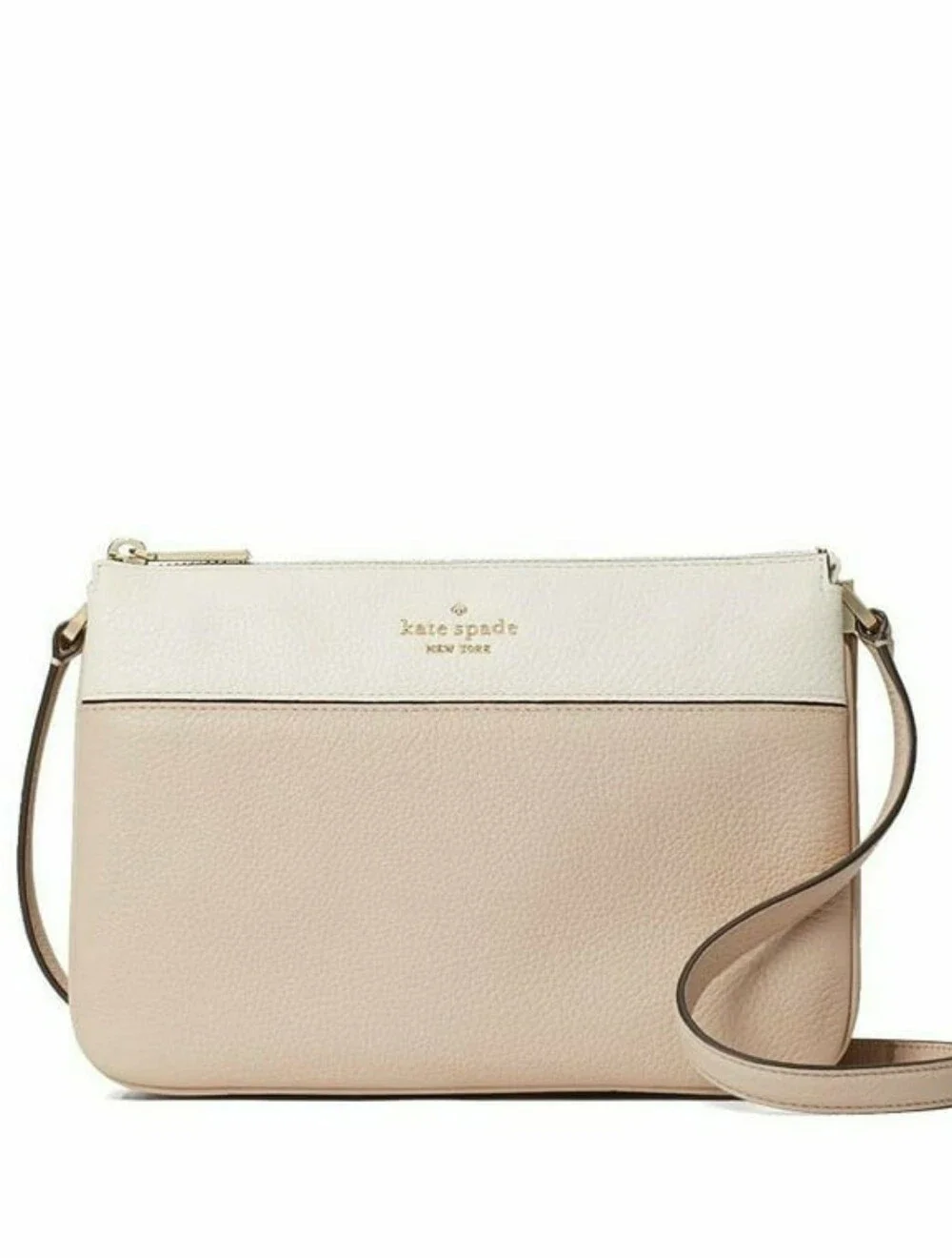 Kate Spade Leila Colorblock Triple Gusset Crossbody Warm Beige Mint